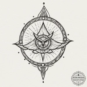 41. linework tattoo of the jedi order symbol,... - эскиз тату (№1751987249_0, 08.07.2025 15:07) — tattoo-photo.ru