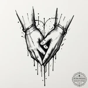 Tattoo design a single line forming two abstr... - эскиз тату (№1751988836_0, 08.07.2025 15:33) — tattoo-photo.ru