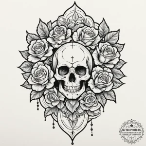A neo-traditional tattoo of tanjiro's hanafud... - эскиз тату (№1751989505_0, 08.07.2025 15:45) — tattoo-photo.ru