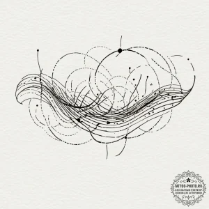 Tattoo sketch an abstract depiction of sound... - эскиз тату (№1751989755_0, 08.07.2025 15:49) — tattoo-photo.ru