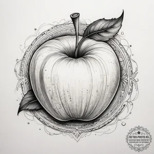 Tattoo sketch 'apple' on one, 'pie' on the ot... - эскиз тату (№1751996040_0, 08.07.2025 17:34) — tattoo-photo.ru