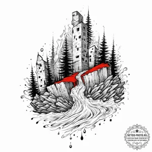 Tattoo sketch a set of abstract, heavy blocks... - эскиз тату (№1751997552_0, 08.07.2025 17:59) — tattoo-photo.ru