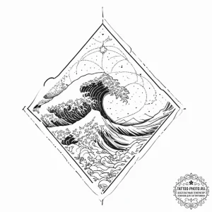 Tattoo sketch a subtle «wave» of emotion movi… — эскиз тату (№1751999302_0, 08.07.2025 18:28) — tattoo-photo.ru