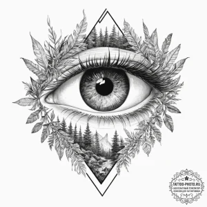 Tattoo sketch a mystical creature's eye peeri... - эскиз тату (№1751999633_0, 08.07.2025 18:33) — tattoo-photo.ru