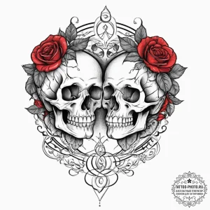 Tattoo sketch twin faces for gemini, connecte... - эскиз тату (№1752001381_0, 08.07.2025 19:03) — tattoo-photo.ru