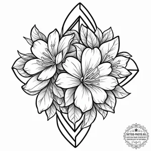 Jasmine, artistic tattoo sketch, clean lines,... - эскиз тату (№1752002465_0, 08.07.2025 19:21) — tattoo-photo.ru