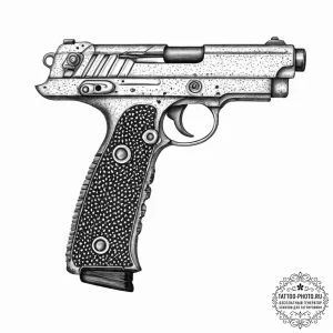 Deckard's pistol from blade runner, tattoo fl... - эскиз тату (№1752003487_0, 08.07.2025 19:38) — tattoo-photo.ru
