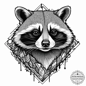 Raccoon, tattoo flash sheet design, on a clea... - эскиз тату (№1752004258_0, 08.07.2025 19:50) — tattoo-photo.ru