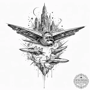 A trash polka composition of the guardians' s... - эскиз тату (№1752005361_0, 08.07.2025 20:09) — tattoo-photo.ru