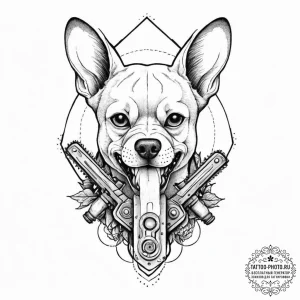 A watercolor tattoo of pochita, the chainsaw... - эскиз тату (№1752005446_0, 08.07.2025 20:10) — tattoo-photo.ru