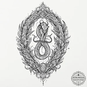 Tattoo design an uroboros serpent whose body... - эскиз тату (№1752005873_0, 08.07.2025 20:17) — tattoo-photo.ru