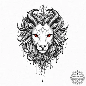 Tattoo design a zodiac animal emerging from o... - эскиз тату (№1752006299_0, 08.07.2025 20:24) — tattoo-photo.ru