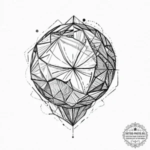 Tattoo design a shattered geometric sphere, i... - эскиз тату (№1752006810_0, 08.07.2025 20:33) — tattoo-photo.ru