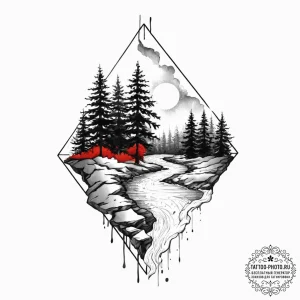 Tattoo sketch a subtle, flowing watercolor la... - эскиз тату (№1752007151_0, 08.07.2025 20:39) — tattoo-photo.ru