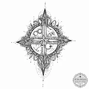 Tattoo sketch a celestial body split in half,... - эскиз тату (№1752007236_0, 08.07.2025 20:40) — tattoo-photo.ru