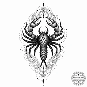 Tattoo design a scorpio symbol composed of da... - эскиз тату (№1752007828_0, 08.07.2025 20:50) — tattoo-photo.ru