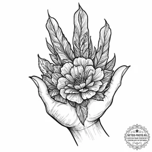 Tattoo sketch a human hand, with each finger... - эскиз тату (№1752008341_0, 08.07.2025 20:59) — tattoo-photo.ru