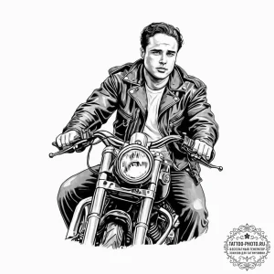 A neo-traditional tattoo of marlon brando fro... - эскиз тату (№1752009115_0, 08.07.2025 21:11) — tattoo-photo.ru