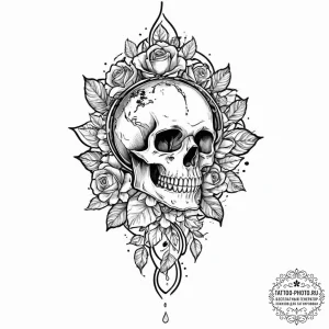 Tattoo design a single, perfect leaf with a d... - эскиз тату (№1752010485_0, 08.07.2025 21:34) — tattoo-photo.ru