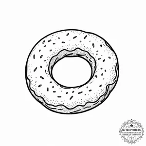 Tattoo sketch two halves of a stylized donut.... - эскиз тату (№1752011340_0, 08.07.2025 21:49) — tattoo-photo.ru