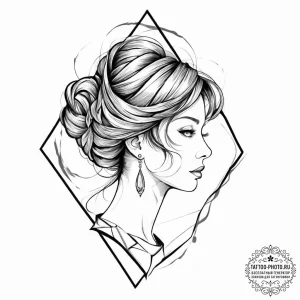 Tattoo design a virgo maiden's silhouette bre... - эскиз тату (№1752011426_0, 08.07.2025 21:50) — tattoo-photo.ru