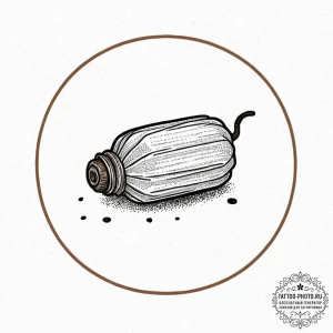 Circle, ink illustration for tattoo, minimali... - эскиз тату (№1752011512_0, 08.07.2025 21:51) — tattoo-photo.ru