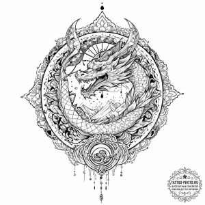 A dotwork mandala of the bene gesserit "fear... - эскиз тату (№1752011597_0, 08.07.2025 21:53) — tattoo-photo.ru