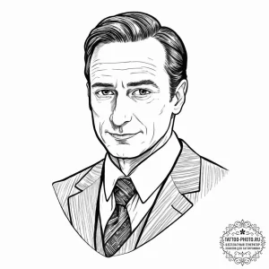 A graphic novel portrait of the main characte... - эскиз тату (№1752011770_0, 08.07.2025 21:56) — tattoo-photo.ru