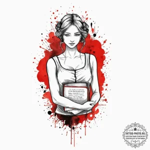 Tattoo design a virgo maiden, holding a book... - эскиз тату (№1752012537_0, 08.07.2025 22:08) — tattoo-photo.ru