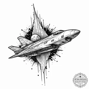 Tattoo design a retro spaceship shooting pixe... - эскиз тату (№1752012793_0, 08.07.2025 22:13) — tattoo-photo.ru