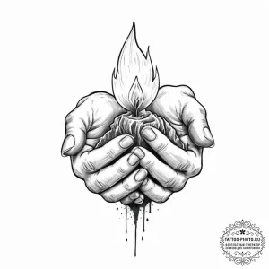 Tattoo design a pair of hands cupped together... - эскиз тату (№1752013390_0, 08.07.2025 22:23) — tattoo-photo.ru