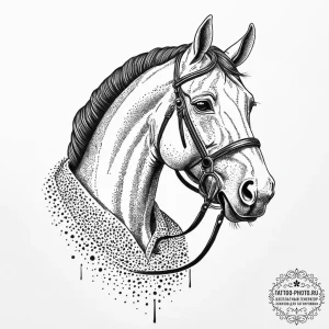 A person grooming a horse., tattoo sketch des... - эскиз тату (№1752013647_0, 08.07.2025 22:27) — tattoo-photo.ru