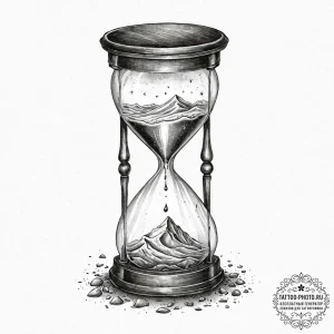 Tattoo design a surreal hourglass, where the... - эскиз тату (№1752014064_0, 08.07.2025 22:34) — tattoo-photo.ru