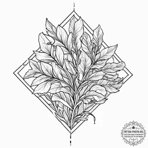 Tattoo design a plant with leaves that are li... - эскиз тату (№1752014574_0, 08.07.2025 22:42) — tattoo-photo.ru