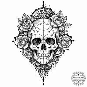 Tattoo sketch a brain with gears and circuits... - эскиз тату (№1752015088_0, 08.07.2025 22:51) — tattoo-photo.ru