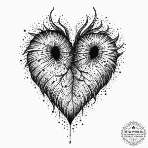 Tattoo design a heart with a subtle fingerpri... - эскиз тату (№1752015260_0, 08.07.2025 22:54) — tattoo-photo.ru