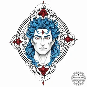 A neo-traditional portrait of hades from herc... - эскиз тату (№1752015347_0, 08.07.2025 22:55) — tattoo-photo.ru