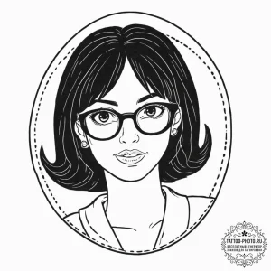 A linework tattoo of tina belcher from bob's... - эскиз тату (№1752016970_0, 08.07.2025 23:22) — tattoo-photo.ru