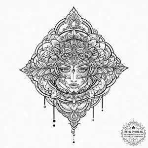Tattoo design a key unlocking a hidden chambe... - эскиз тату (№1752017397_0, 08.07.2025 23:29) — tattoo-photo.ru