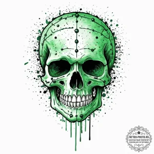 A tattoo design of the green cascading matrix... - эскиз тату (№1752017907_0, 08.07.2025 23:38) — tattoo-photo.ru