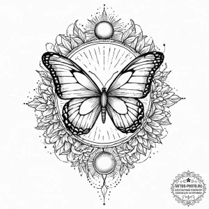 Tattoo design a butterfly with its wings depi... - эскиз тату (№1752019785_0, 09.07.2025 00:09) — tattoo-photo.ru