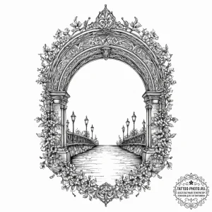 Tattoo sketch a well-defined bridge arch, sym... - эскиз тату (№1752020040_0, 09.07.2025 00:14) — tattoo-photo.ru