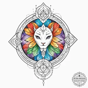 Tattoo design a zodiac glyph created by overl... - эскиз тату (№1752020718_0, 09.07.2025 00:25) — tattoo-photo.ru