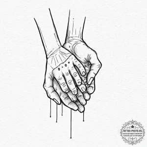 Tattoo design a parent's hand holding a child... - эскиз тату (№1752020889_0, 09.07.2025 00:28) — tattoo-photo.ru