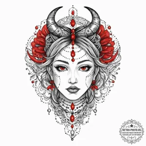 Tattoo sketch a neo-traditional portrait of a... - эскиз тату (№1752020976_0, 09.07.2025 00:29) — tattoo-photo.ru