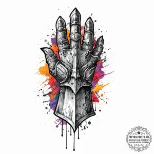 Tattoo sketch a knight's gauntlet, firm and r... - эскиз тату (№1752021230_0, 09.07.2025 00:33) — tattoo-photo.ru