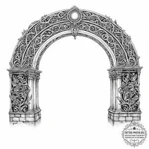 Tattoo sketch a well-defined bridge arch, sym... - эскиз тату (№1752022426_0, 09.07.2025 00:53) — tattoo-photo.ru