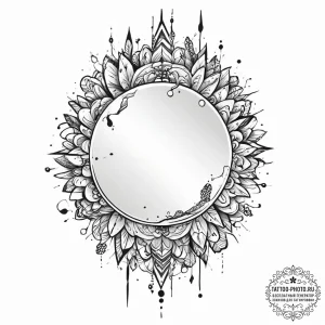 Reflections in a broken mirror, showing a fra... - эскиз тату (№1752022769_0, 09.07.2025 00:59) — tattoo-photo.ru