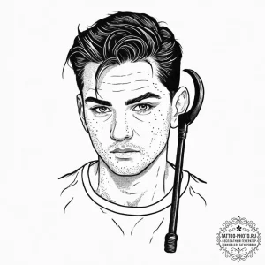 A sketch of the main character from the boys,... - эскиз тату (№1752023283_0, 09.07.2025 01:08) — tattoo-photo.ru