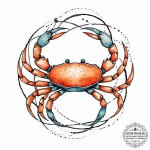 Tattoo design a cancer crab made of abstract,... - эскиз тату (№1752023541_0, 09.07.2025 01:12) — tattoo-photo.ru